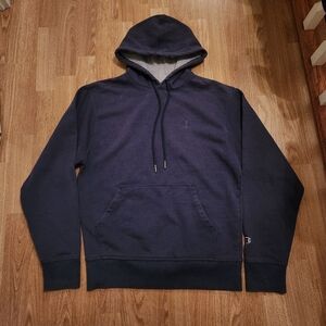Champion Hoodie Sweatshirt Blue Small